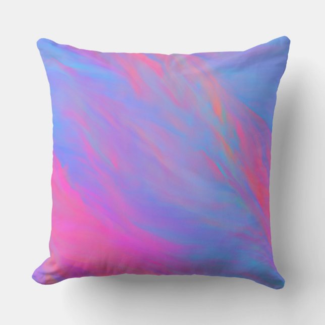 Abstract Neon Ink Flow Throw Pillow (Front)