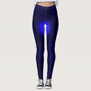 Abstract Neon Light Geometric Starry Design Leggings