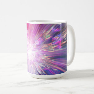 Abstract Neon Pink and Blue Energy Blast Graphic Coffee Mug