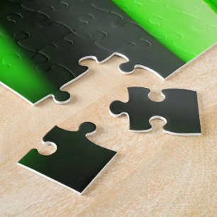 Abstract Neon Pink Green Sci-Fi Lattice Jigsaw Puzzle
