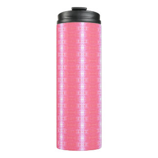 Abstract Neon Pink Vertical Stripes Graphic Patter Thermal Tumbler