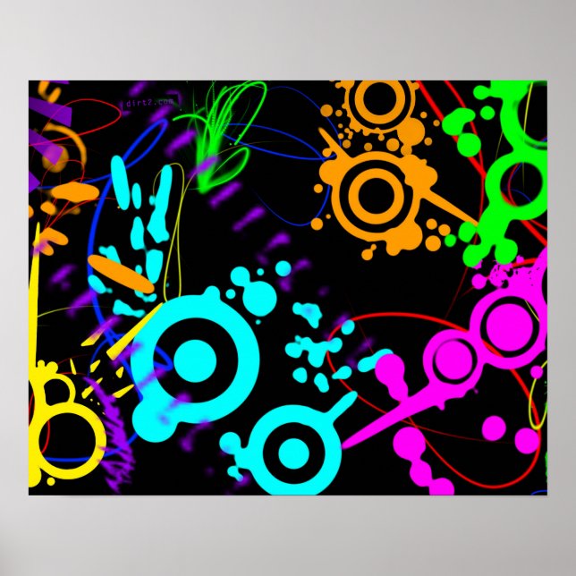 Abstract neon splatter modern poster (Front)