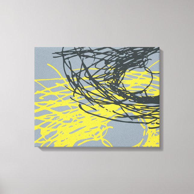 Abstract Nest in Grey and Yellow Canvas Print (Front)