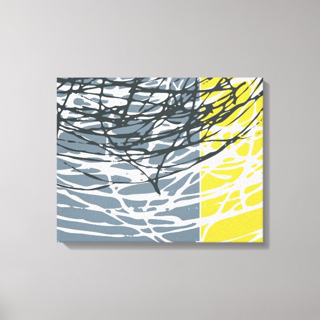 Abstract Nest in Grey and Yellow Canvas Print (Front)
