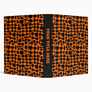 Abstract Network (1.0in) - Black on Orange FF6600 Binder