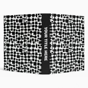 Abstract Network (1.0in) - Black on White Binder