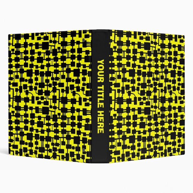 Abstract Network (1.0in) - Black on Yellow Binder (Background)