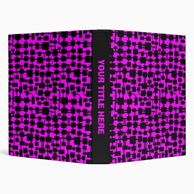 Abstract Network (1.0in) - Black with Magenta Binder (Background)