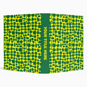 Abstract Network (1.0in) - Forest Green on Yellow Binder