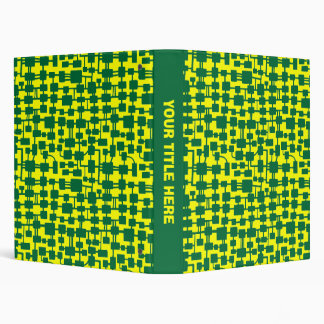 Abstract Network (1.0in) - Forest Green on Yellow Binder