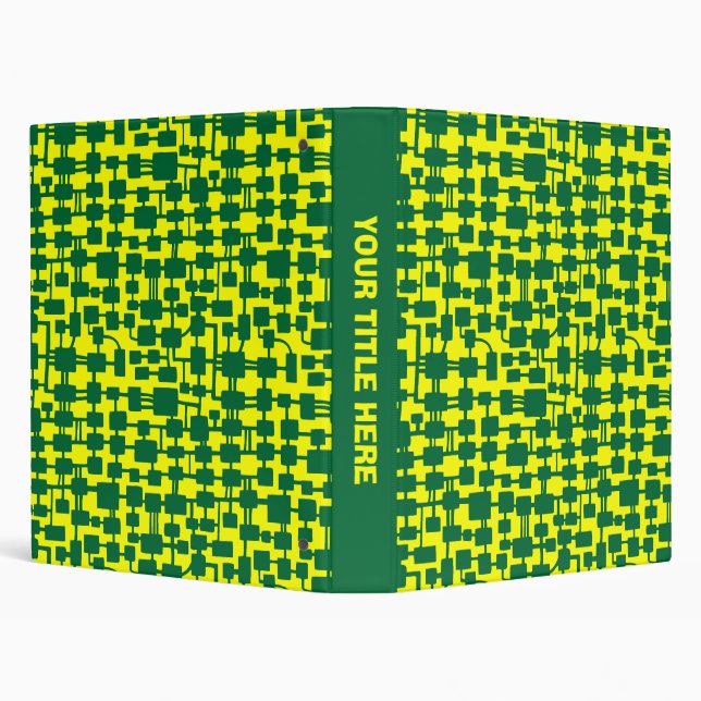 Abstract Network (1.0in) - Forest Green on Yellow Binder (Background)