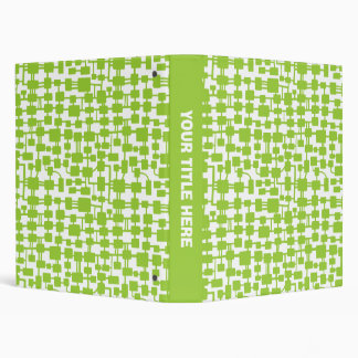 Abstract Network (1.0in) - Martian Green on White Binder