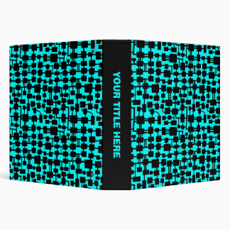 Abstract Network (1.5in) - Black on Cyan 00FFFF Binder