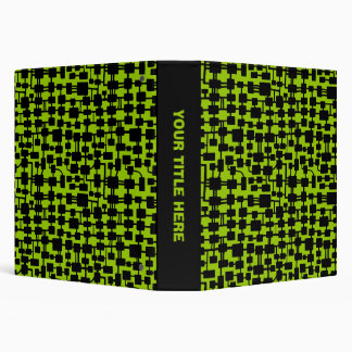 Abstract Network (1.5in) - Black on Green 99CC00 Binder