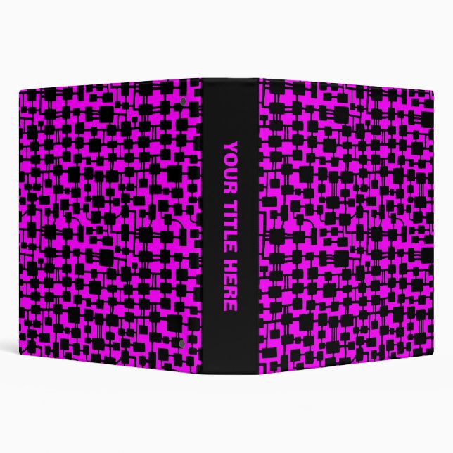 Abstract Network (1.5in) - Black on Magenta Binder (Background)