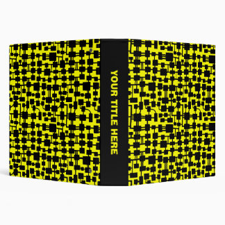 Abstract Network (1.5in) - Black on Yellow Binder