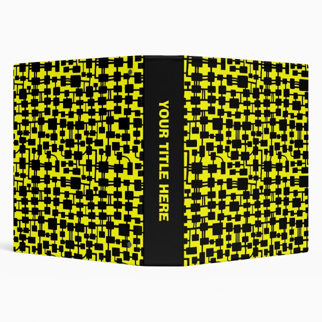 Abstract Network (1.5in) - Black on Yellow Binder (Background)