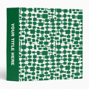 Abstract Network (1.5in) - Forest Green on White Binder