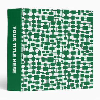 Abstract Network (1.5in) - Forest Green on White Binder