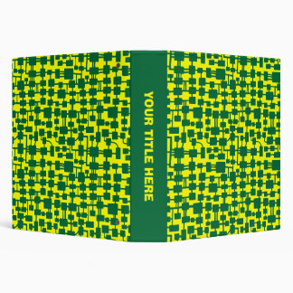 Abstract Network (1.5in) - Forest Green on Yellow Binder