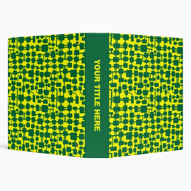 Abstract Network (1.5in) - Forest Green on Yellow Binder (Background)