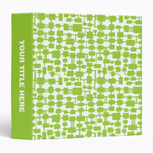 Abstract Network (1.5in) - Martian Green on White Binder