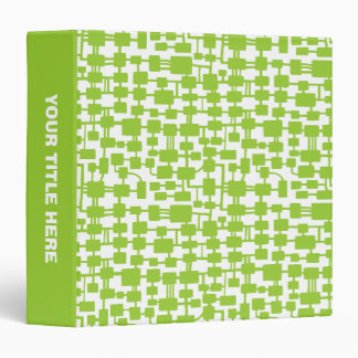 Abstract Network (1.5in) - Martian Green on White Binder