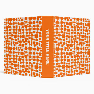 Abstract Network (1.5in) - Orange on White Binder