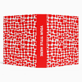 Abstract Network (1.5in) - Red on White Binder