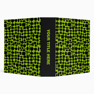 Abstract Network (2.0in) - Black on Green 99CC00 Binder