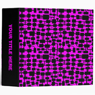 Abstract Network (2.0in) - Black on Magenta Binder