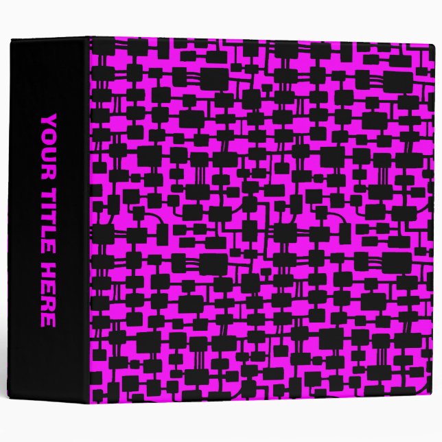 Abstract Network (2.0in) - Black on Magenta Binder (Front/Spine)
