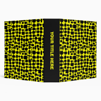 Abstract Network (2.0in) - Black on Yellow Binder