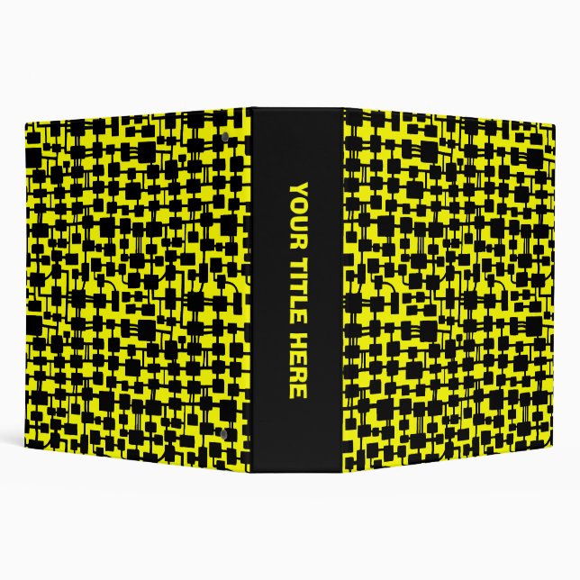 Abstract Network (2.0in) - Black on Yellow Binder (Background)