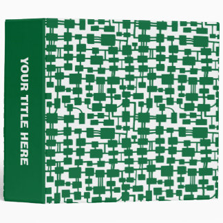 Abstract Network (2.0in) - Forest Green on White Binder
