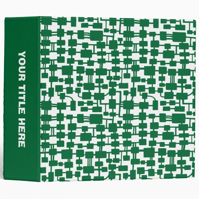 Abstract Network (2.0in) - Forest Green on White Binder (Front/Spine)
