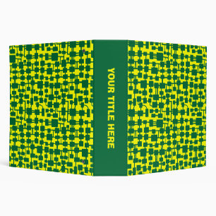 Abstract Network (2.0in) - Forest Green on Yellow Binder