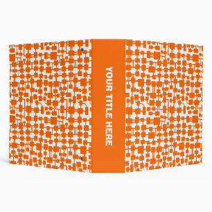 Abstract Network (2.0in) - Orange on White Binder