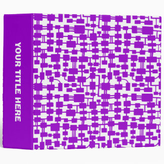 Abstract Network (2.0in) - Purple on White Binder