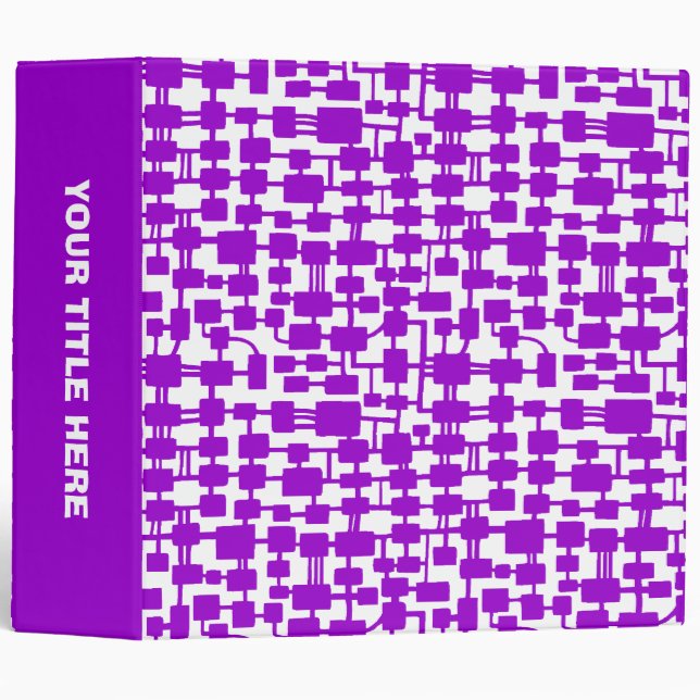 Abstract Network (2.0in) - Purple on White Binder (Front/Spine)