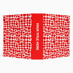 Abstract Network (2.0in) - Red on White Binder