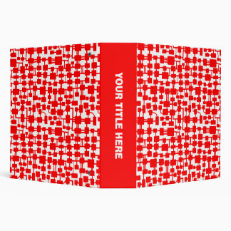 Abstract Network (2.0in) - Red on White Binder