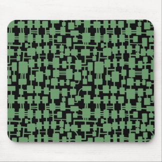 Abstract Network - Army Green on Black Mouse Pad