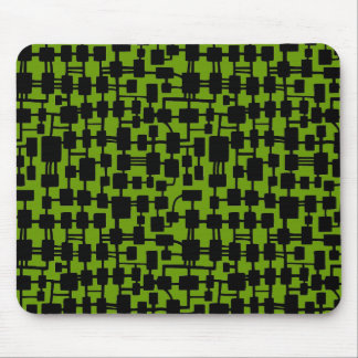 Abstract Network - Black on Green 669900 Mouse Pad