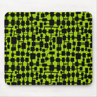 Abstract Network - Black on Green 99CC00 Mouse Pad