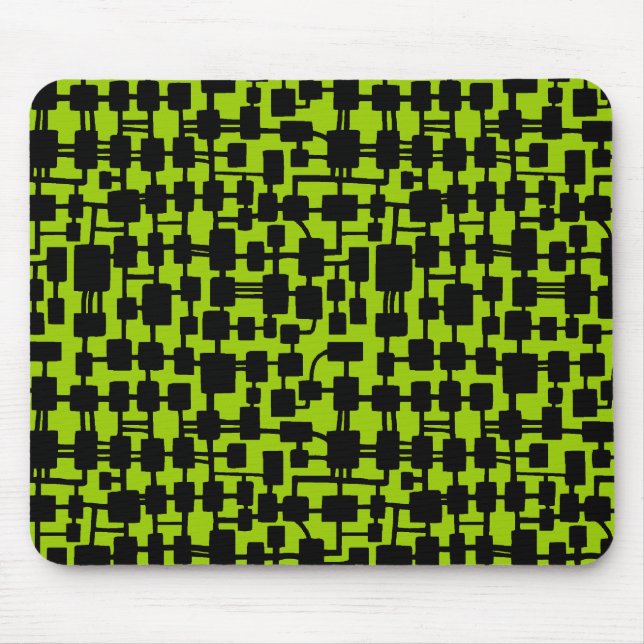 Abstract Network - Black on Green 99CC00 Mouse Pad (Front)
