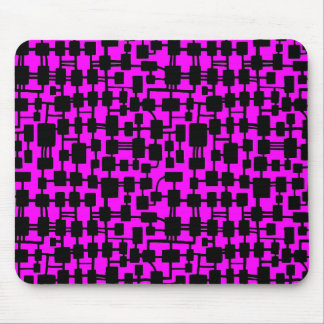 Abstract Network - Black on Magenta FF00FF Mouse Pad