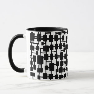 Abstract Network - Black on White Mug