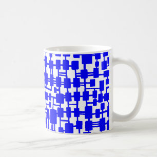 Abstract Network - Blue on Red Coffee Mug