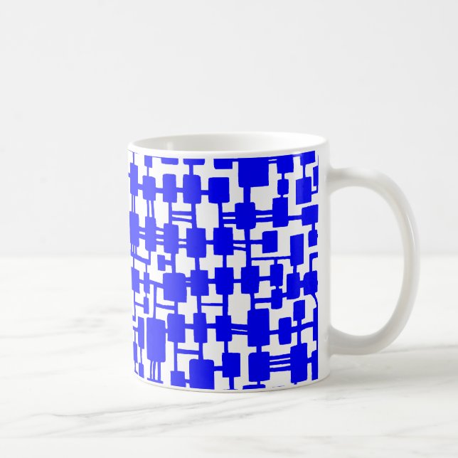 Abstract Network - Blue on Red Coffee Mug (Right)